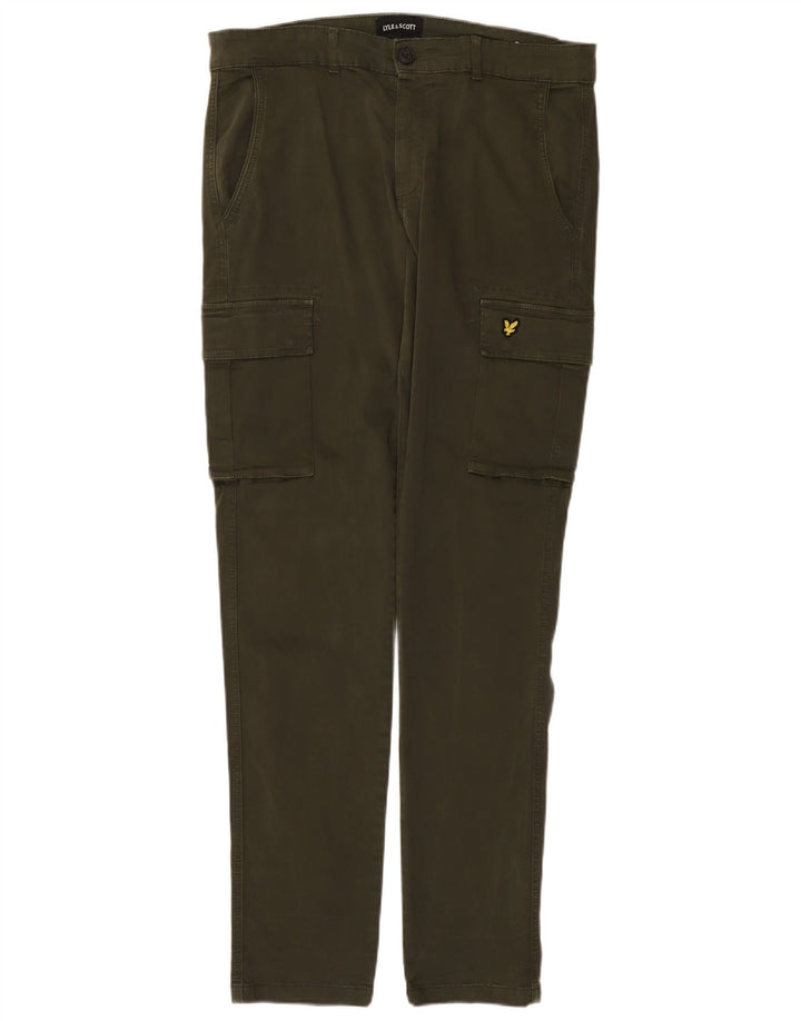 LYLE & SCOTT Slim Cargo Bukser til mænd W34 L34 Khaki Bomuld