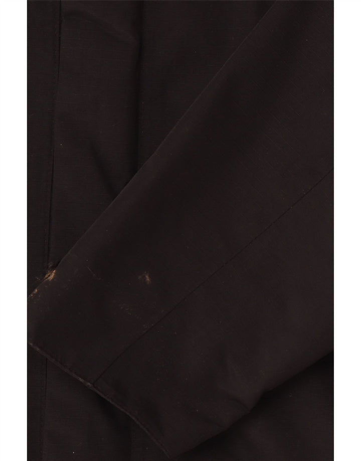 JACK WOLFSKIN Regnjakke med hætte til mænd UK 42 Stor sort polyamid