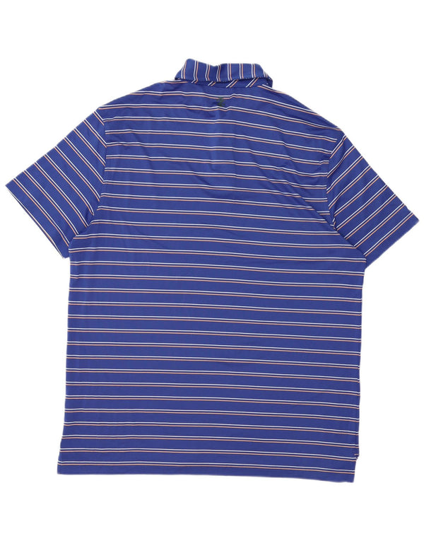 IZOD Golf Polo Shirt til mænd Stor blå stribet polyester