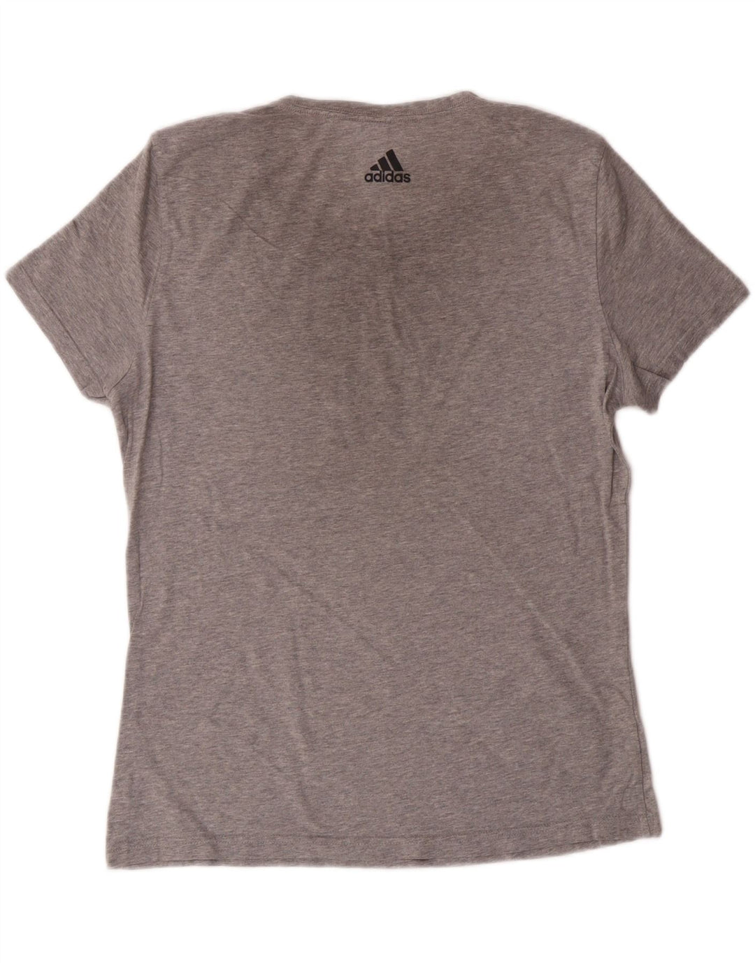 ADIDAS Womens Graphic T-Shirt Top UK 14 Large Grey Vintage Adidas and Second-Hand Adidas from Messina Hembry 