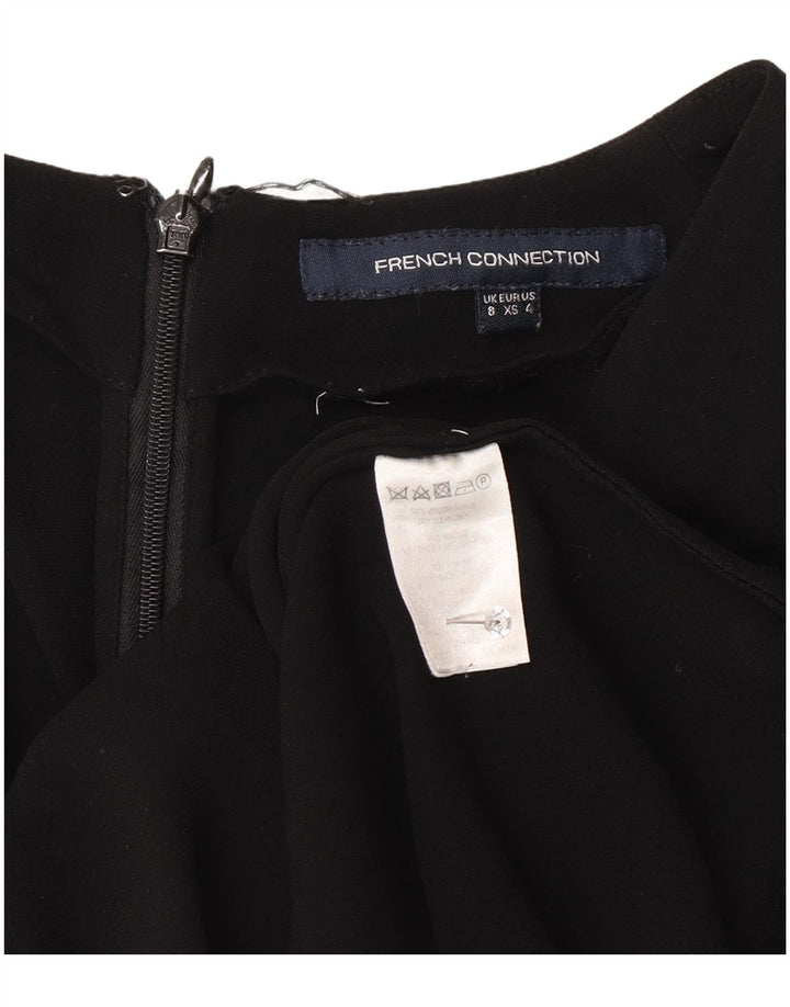 French Connection Dame Langærmet Wrap Bluse Top UK 8 Small Black
