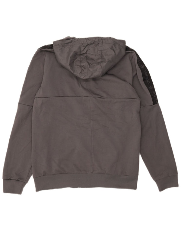 Adidas Hættetrøje med lynlås til mænd mellemgrå Colourblock Polyester