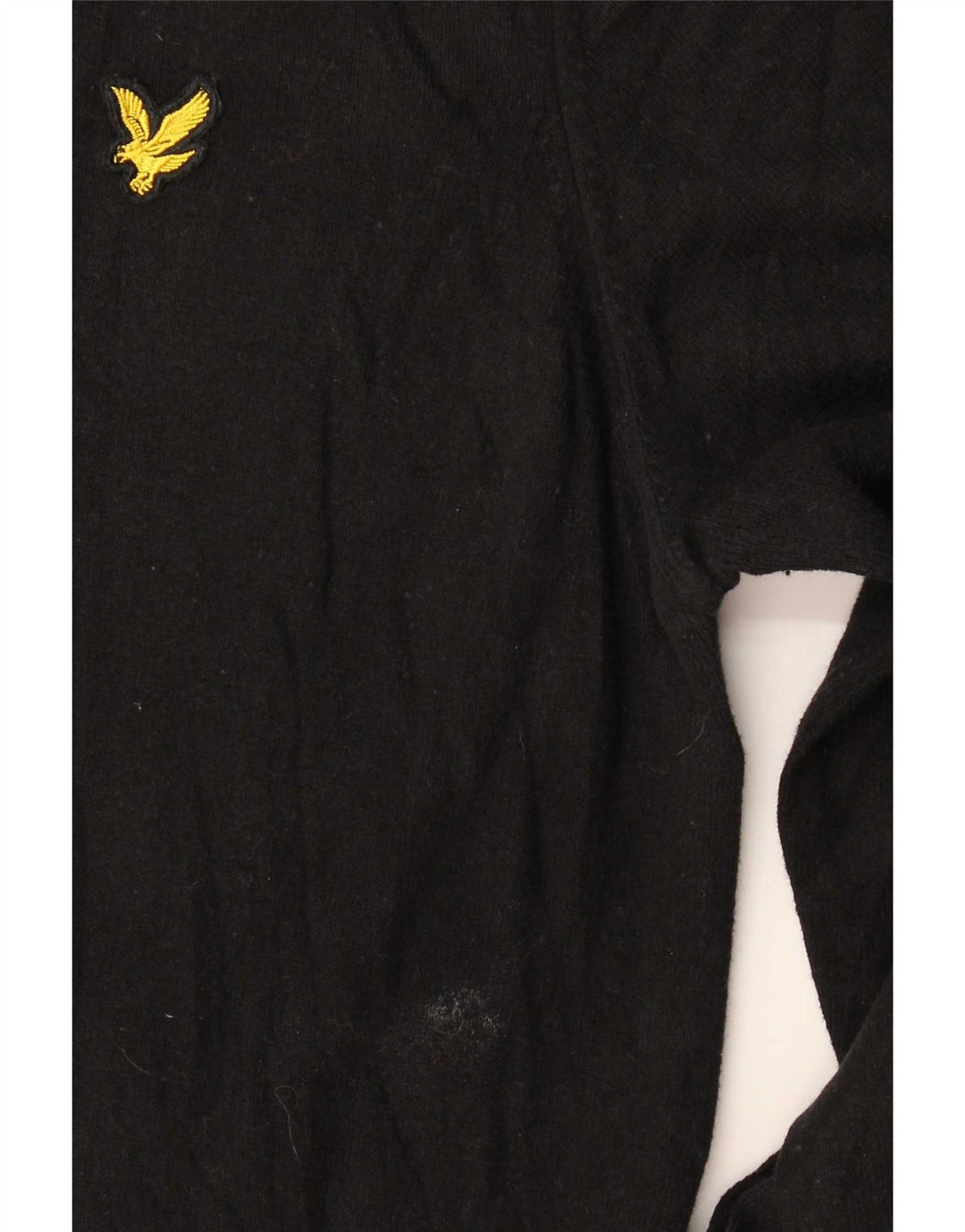 Lyle & Scott Herre sweater med rund hals, medium sort bomuld