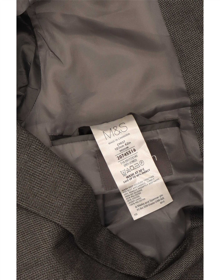 Marks & Spencer Herre 2-knaps blazerjakke UK 42 Stor grå polyester