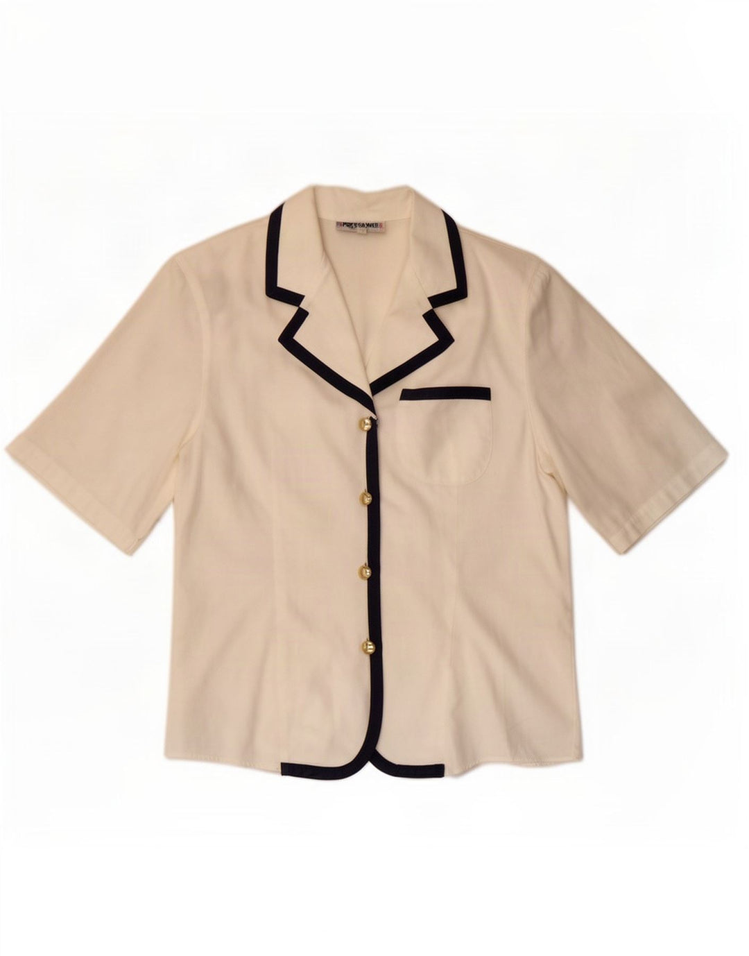 Enara Camicece kortærmet skjorte til kvinder UK 14 Medium White Colourblock
