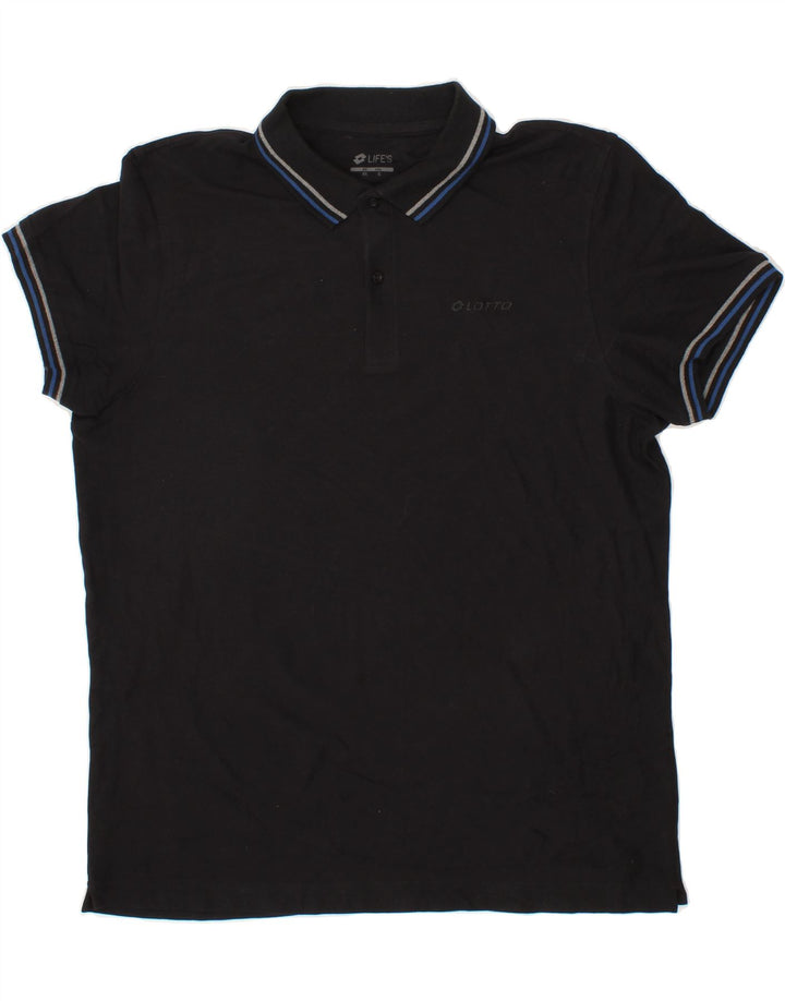LOTTO Mens Polo Shirt 2XL Black Cotton Vintage Lotto and Second-Hand Lotto from Messina Hembry 