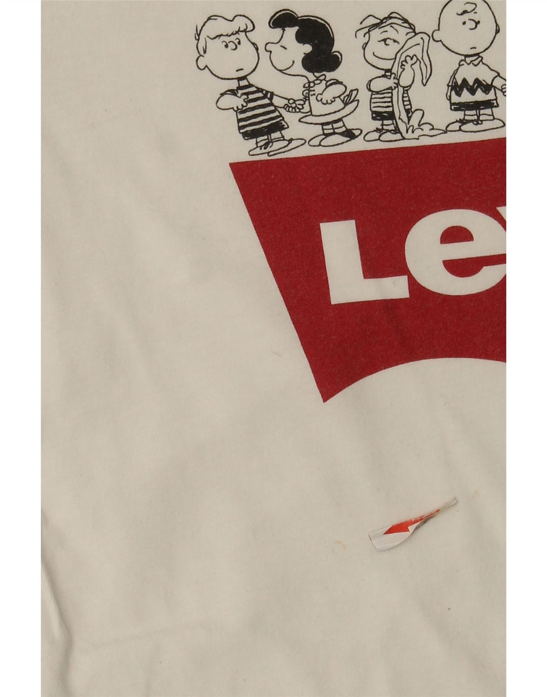 Levi's Dame Peanuts Grafisk T-Shirt Top UK 6 XS Hvid