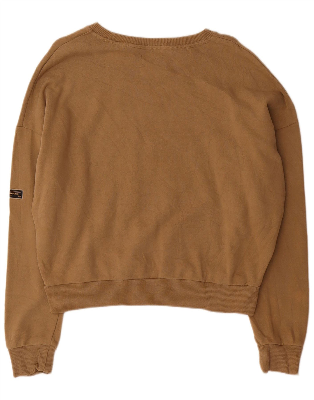 SUPERDRY Dame Grafisk Oversized Sweatshirt Jumper UK 12 Medium Brun