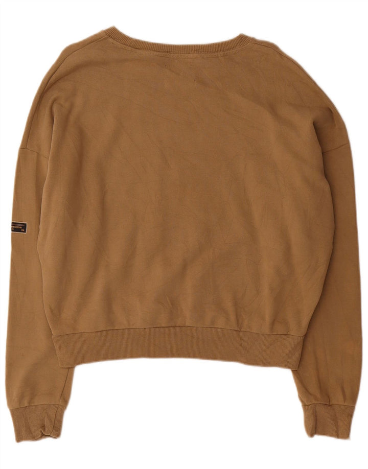 SUPERDRY Dame Grafisk Oversized Sweatshirt Jumper UK 12 Medium Brun
