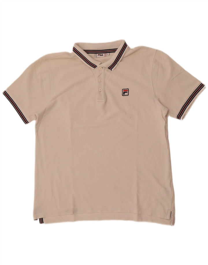 Fila Poloskjorte til mænd Stor hvid bomuld