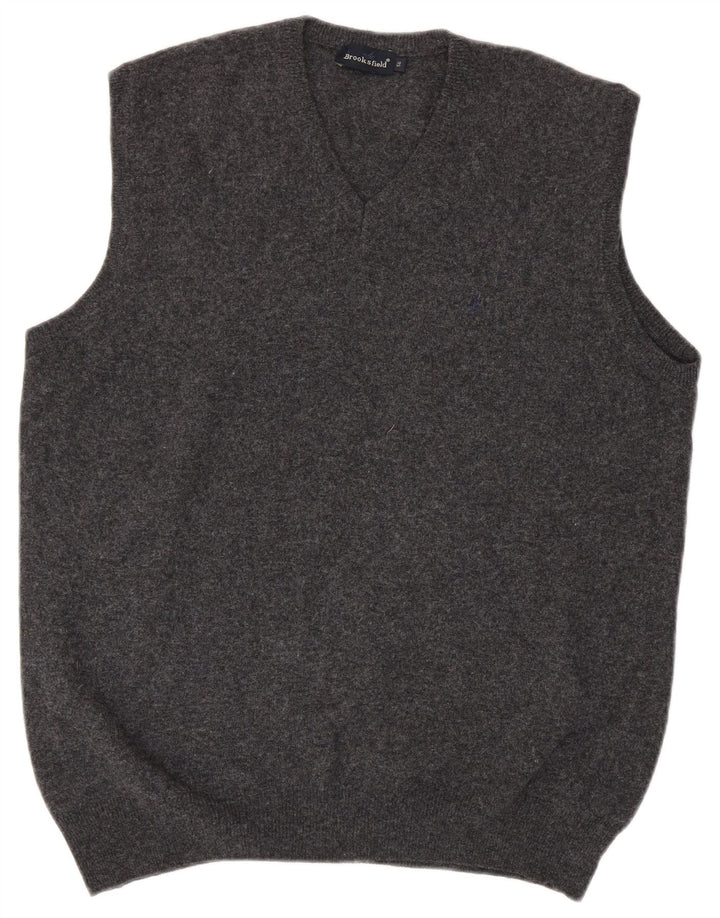 Brooksfield Herre Slim Fit Vest Tank Top IT 3XL Grå Uld