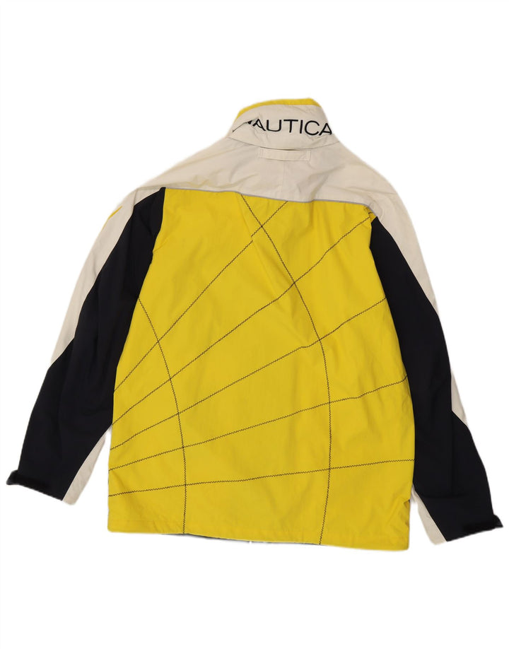 NAUTICA Herre grafisk vindjakke UK 38 Medium Navy Blue Colourblock