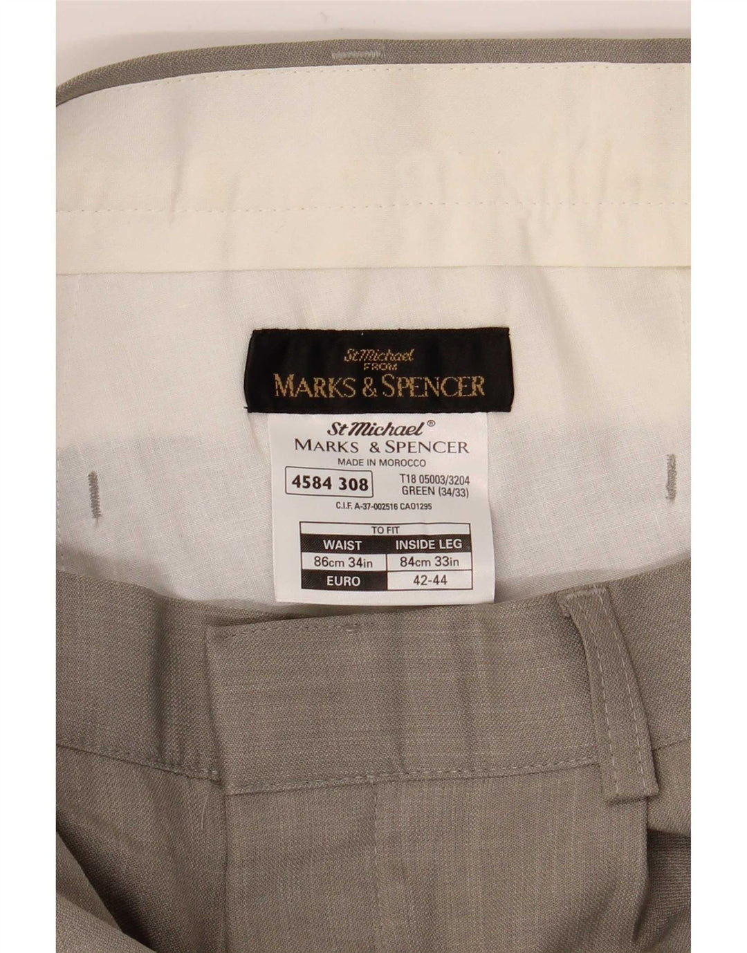 Marks & Spencer Herre Pegged Casual Bukser W34 L33 Grøn Polyester