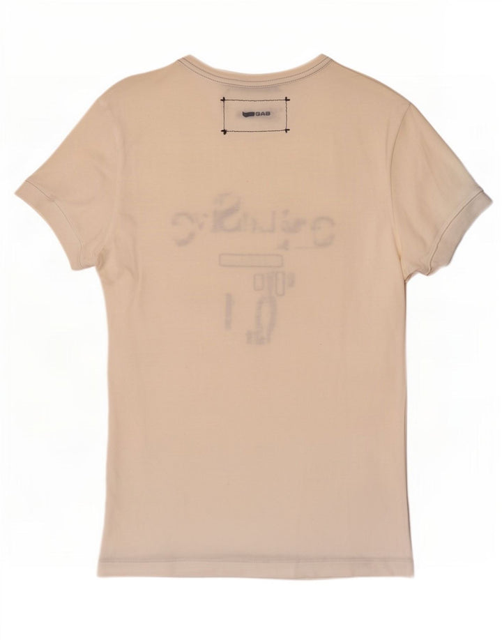 Gas Herre Grafisk T-Shirt Top Lille Hvid