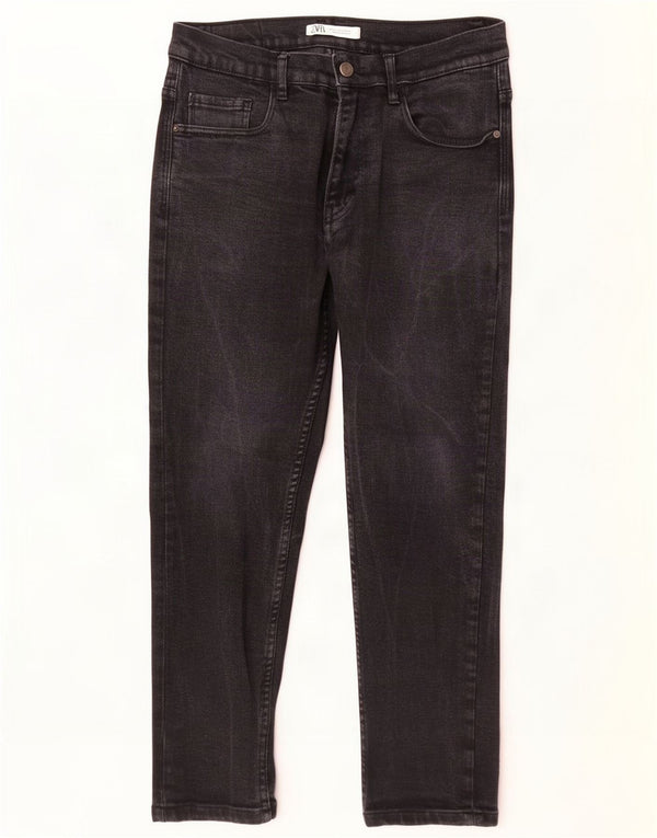 Zara Mens Slim Jeans EU 42 Large W32 L28 Black Cotton