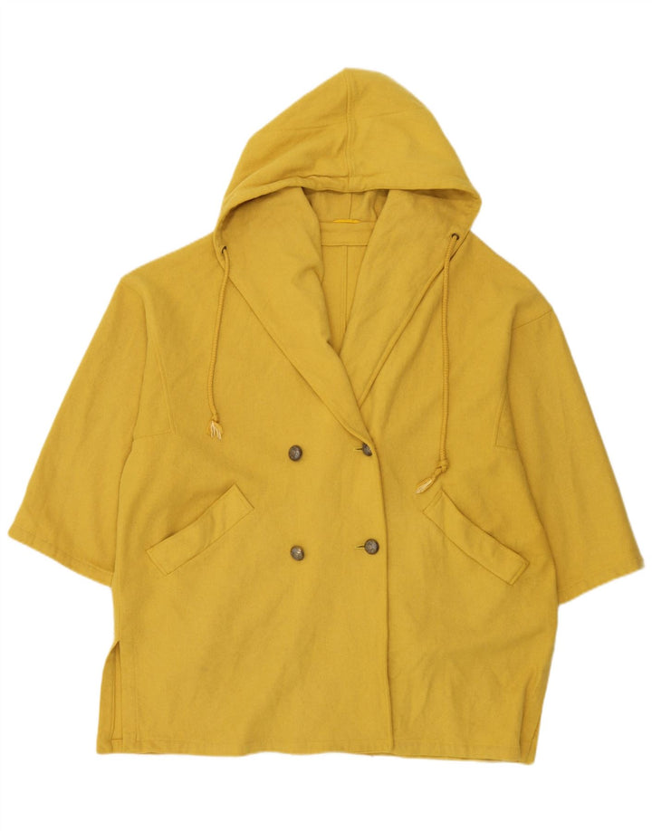 Marella Dame Hætte Oversized Dobbeltradet Frakke UK 10 Lille Gul