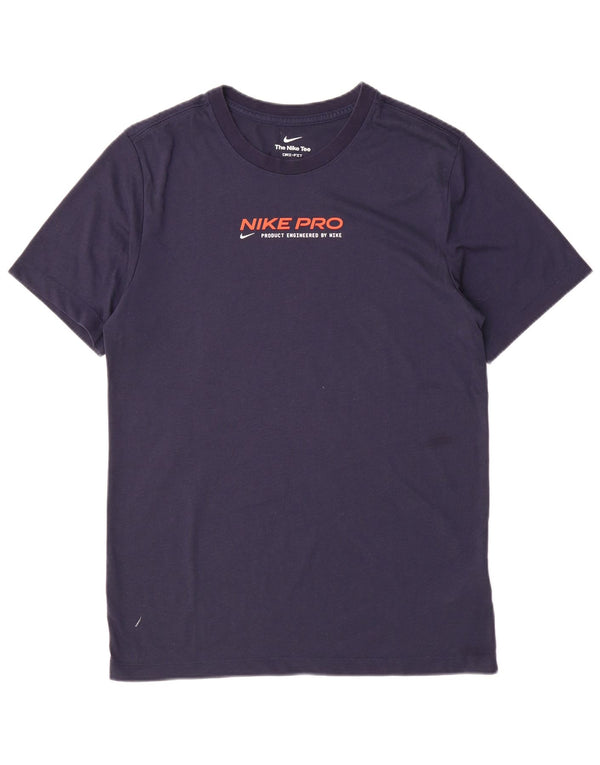 Nike Herre Dri Fit grafisk T-shirt top lille marineblå polyester