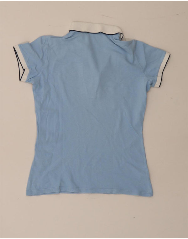 Fred Perry Dame Polo Shirt Medium Blue Cotton Sports