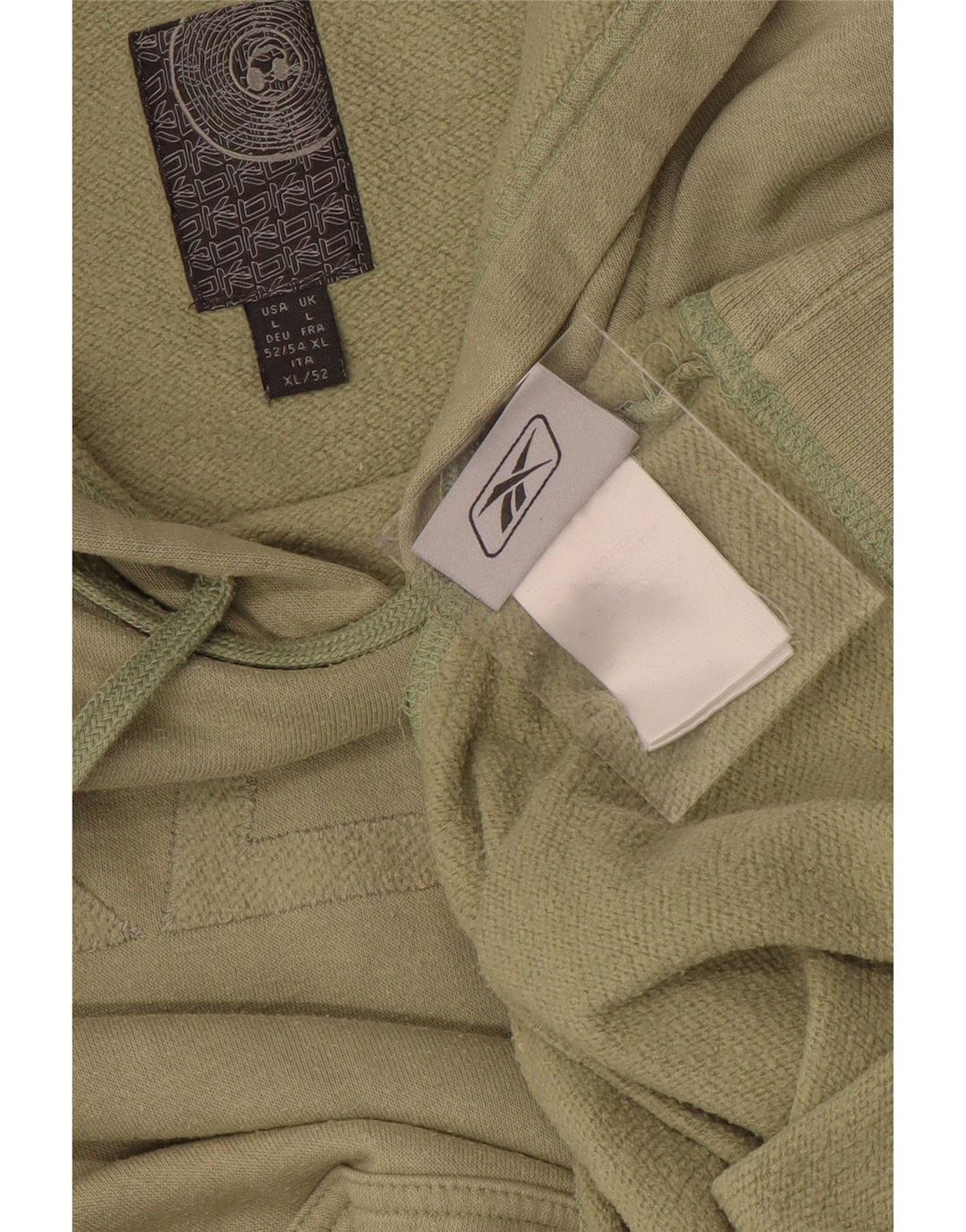 REEBOK Grafisk hættetrøje til mænd Large Khaki Bomuld