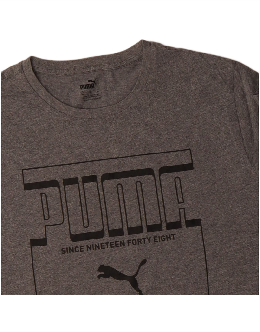 PUMA Herre grafisk T-shirt Top XL Grå Bomuld