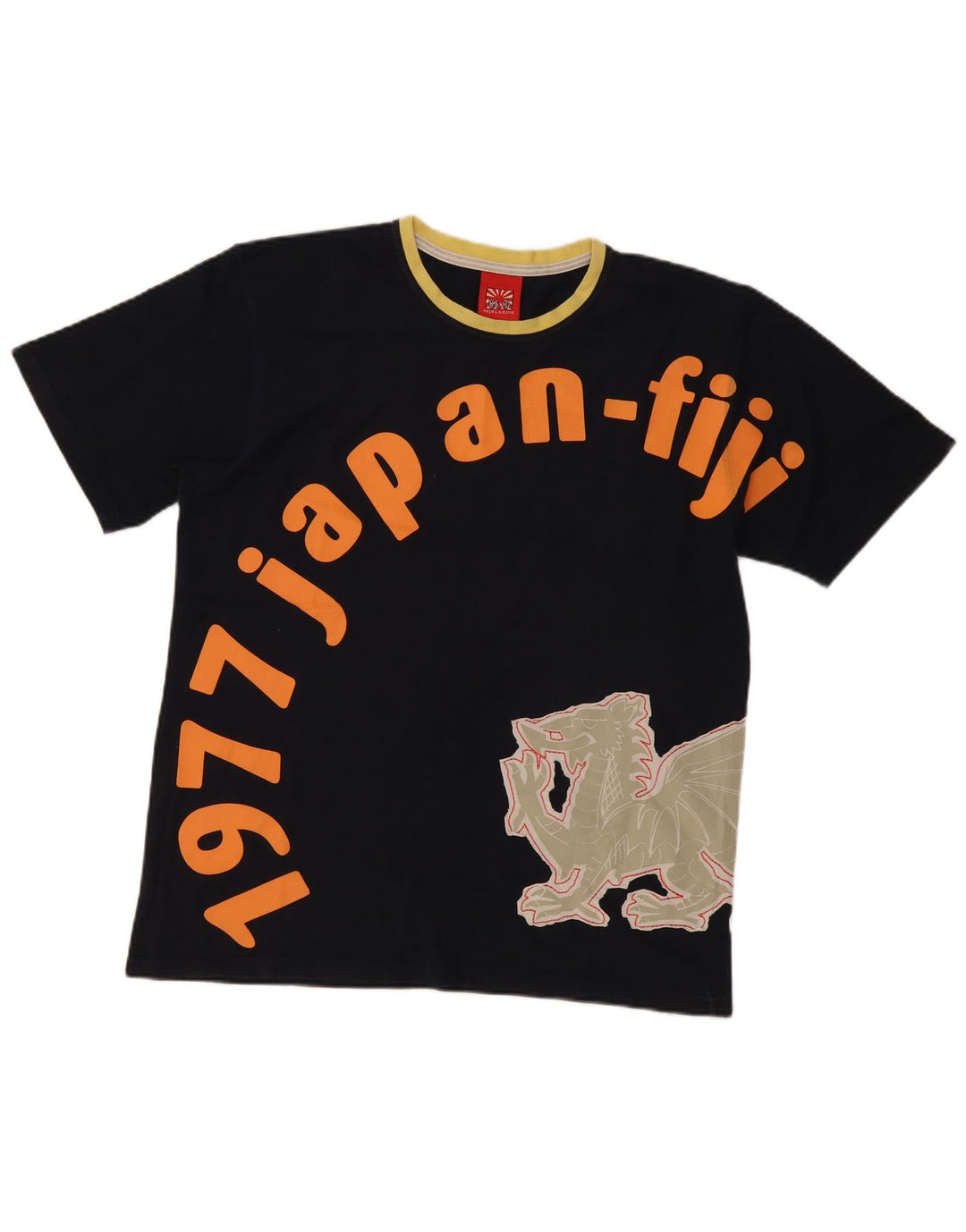 Kejo Herre grafisk T-shirt top XL marineblå bomuld