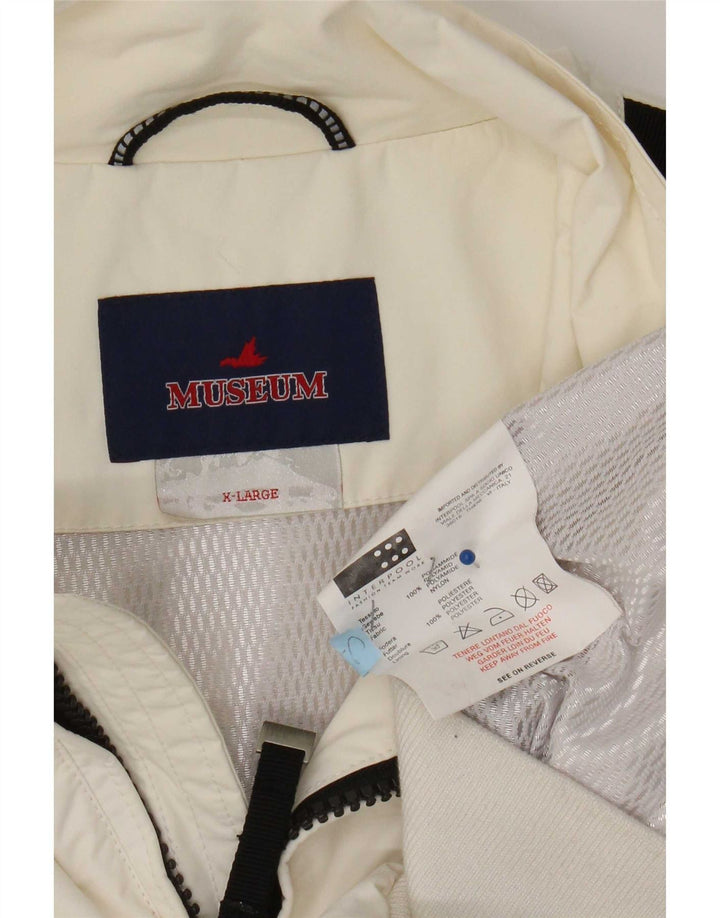 Museum Herre grafisk bomberjakke UK 42 XL Off White Colourblock Polyamid