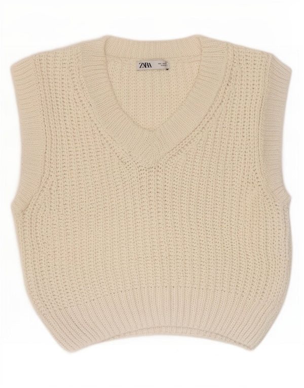 Zara Womens Vest Tank Top UK 14 Large White
