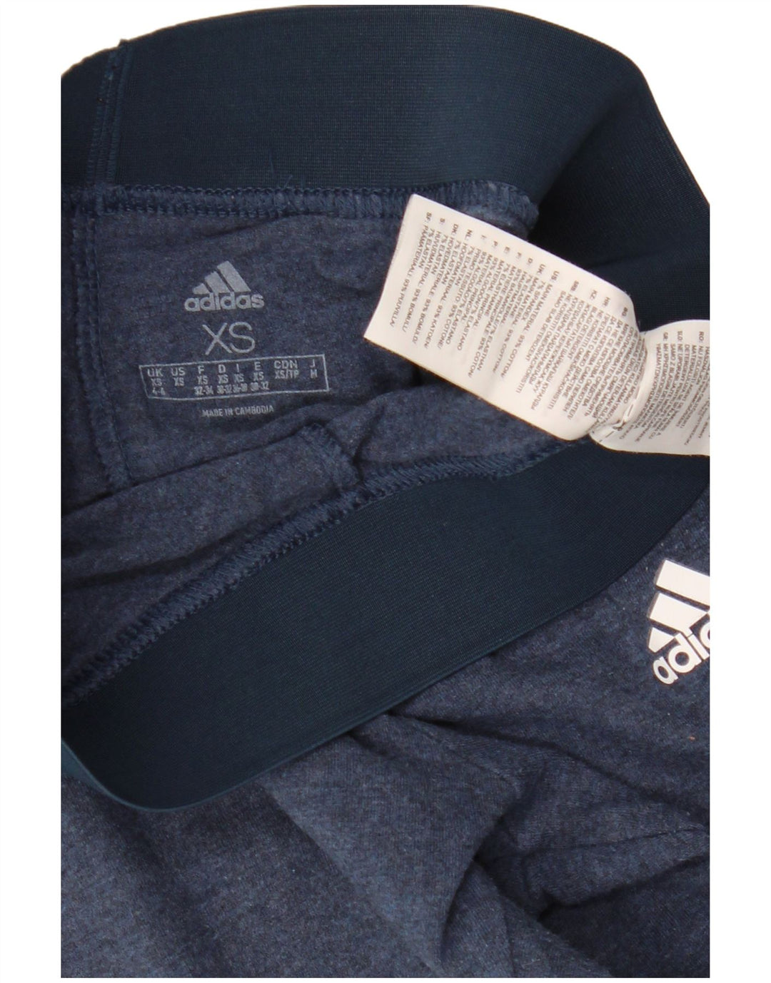 ADIDAS Dame Leggings UK 4/6 XS Marineblå Bomuld