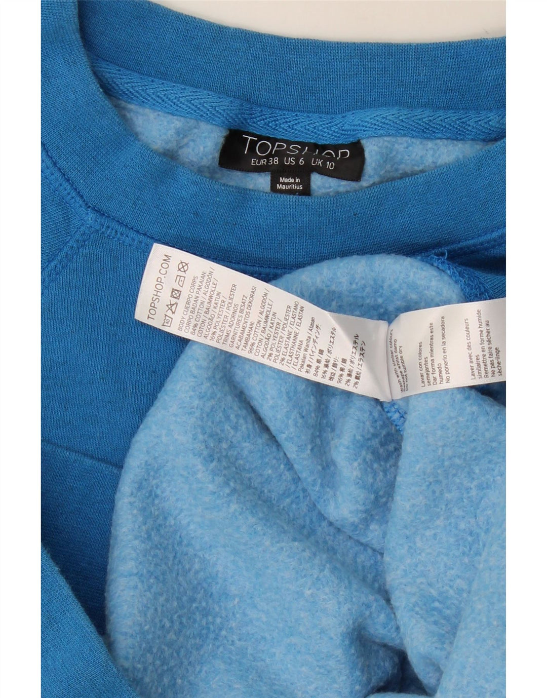 TOPSHOP Womens Sweatshirt Jumper UK 10 Small  Blue Cotton Vintage Topshop and Second-Hand Topshop from Messina Hembry 