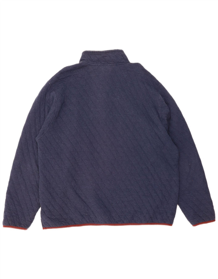 ORVIS Herre Button Neck Sweatshirt Jumper XL Navy Blue Bomuld