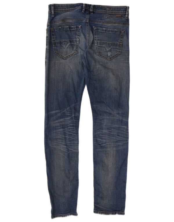 Diesel Herre Thommer Distressed Slim Skinny Jeans W31 L32 Blå Bomuld