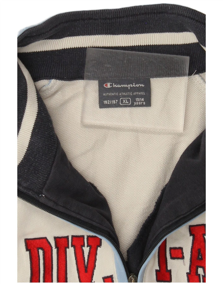 CHAMPION Drenge Grafisk Sweatshirt Jumper 13-14 år XL Hvid Colourblock