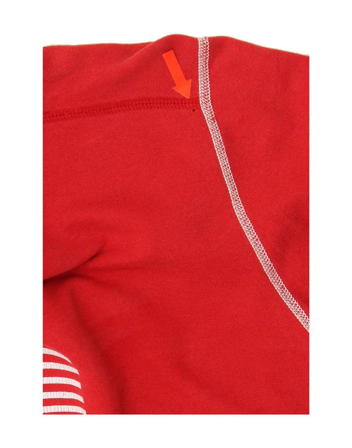 TOMMY HILFIGER Womens Graphic Sweatshirt Jumper UK 14 Medium Red Cotton Vintage Tommy Hilfiger and Second-Hand Tommy Hilfiger from Messina Hembry 