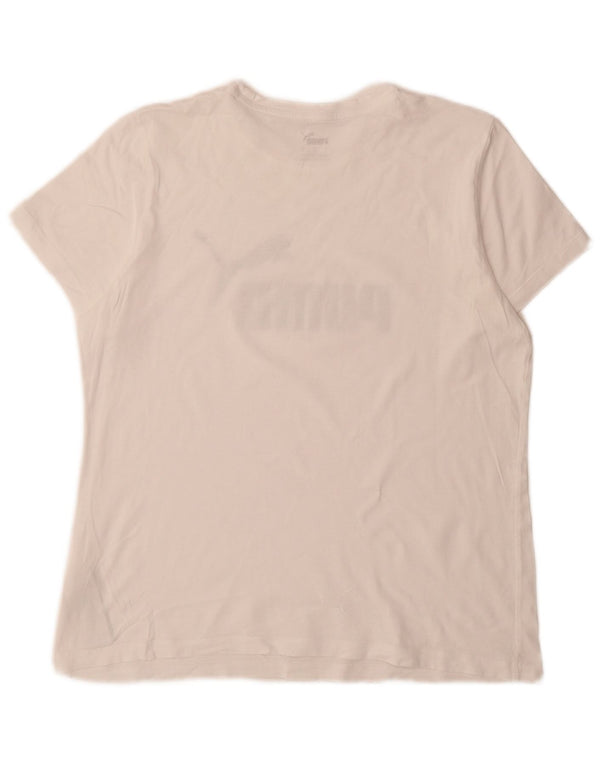 Puma Grafisk T-Shirt Top UK 16 Stor hvid bomuld