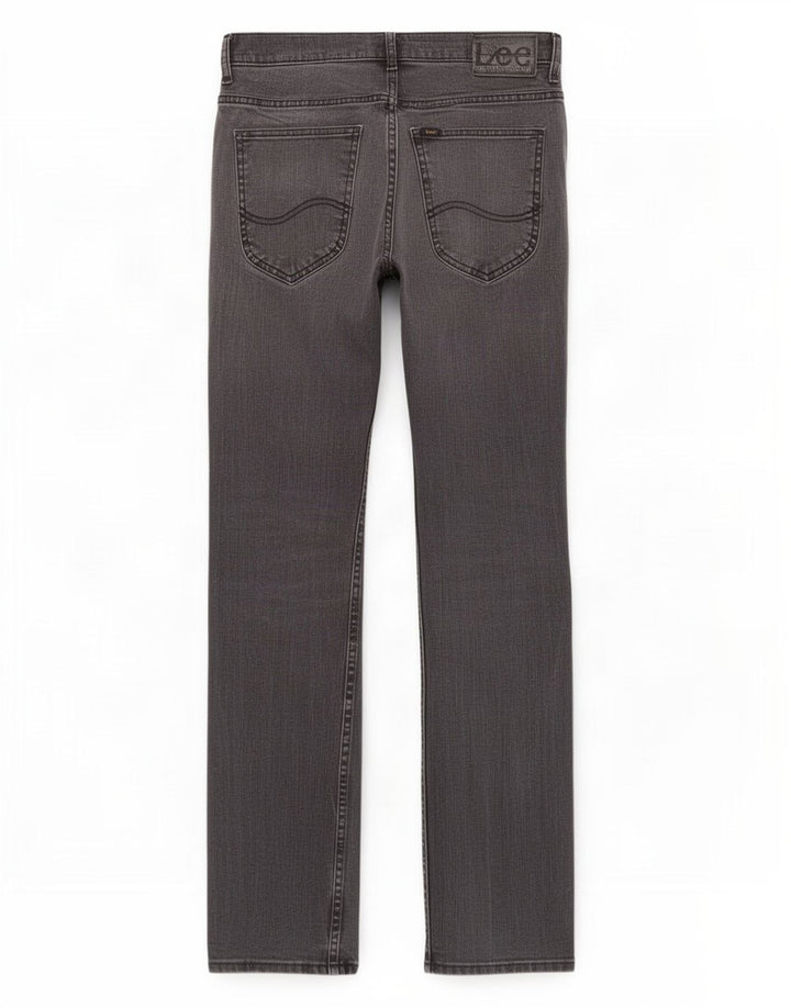 Lee Straight Jeans til mænd W29 L32 Grå bomuld