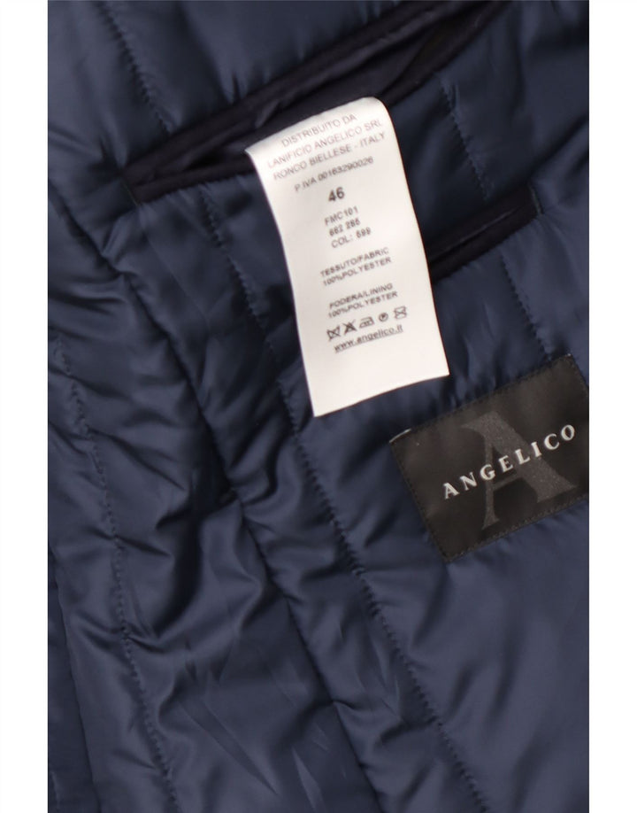 Angelico Herre Longline 3-knaps blazerjakke IT 46 Small Navy Blue