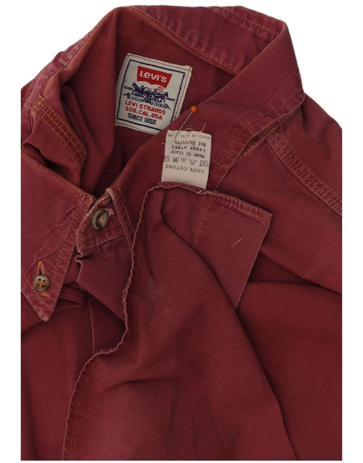 LEVI'S Mens Shirt Medium Maroon Cotton
