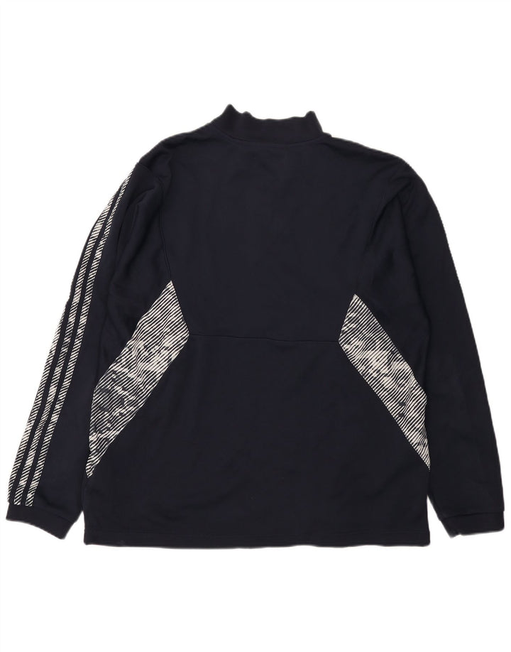 Adidas Sweatshirt med lynlås til mænd, stor marineblå farveblok