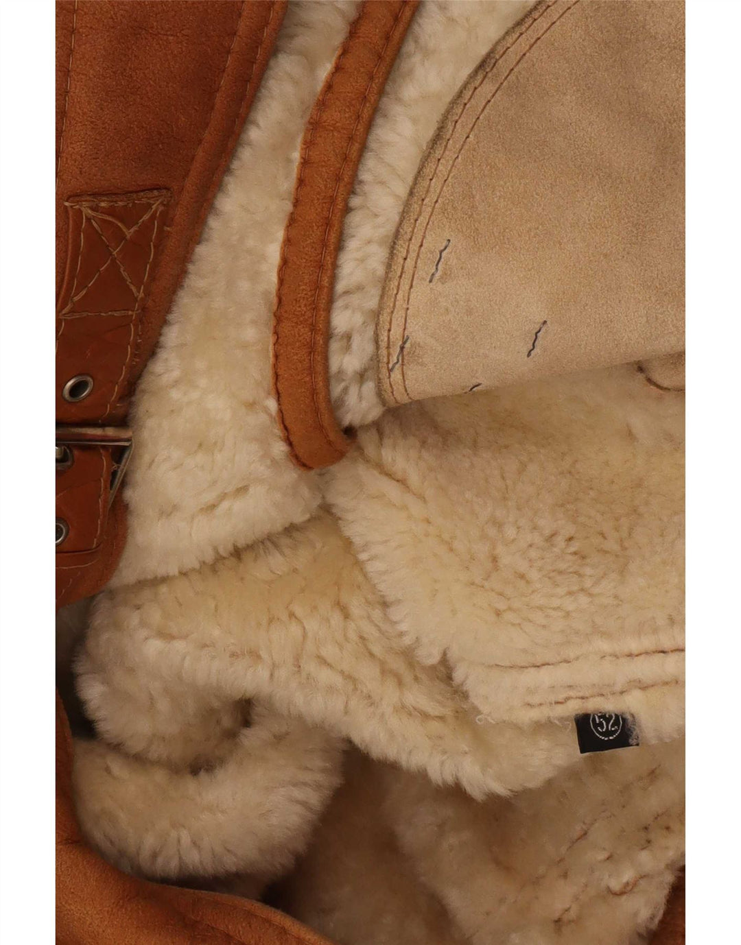 Vintage Herre Shearling Jacket IT 52 XL Beige