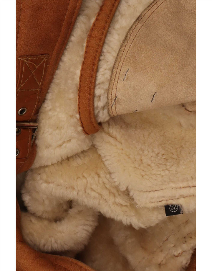 Vintage Herre Shearling Jacket IT 52 XL Beige