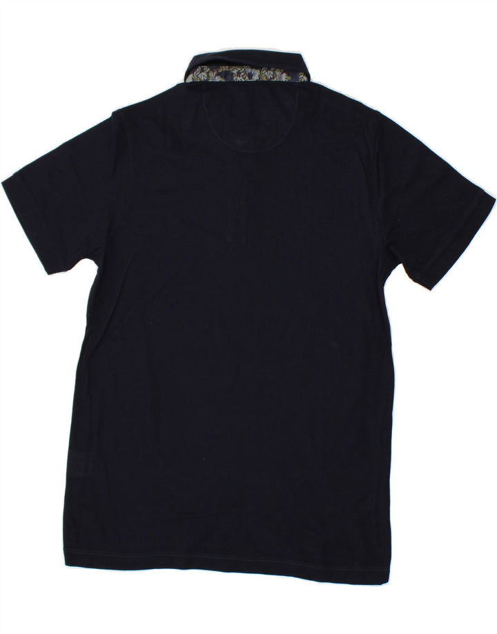 ANDREA FENZI Mens Polo Shirt IT 48 Medium Navy Blue Cotton Vintage Andrea Fenzi and Second-Hand Andrea Fenzi from Messina Hembry 