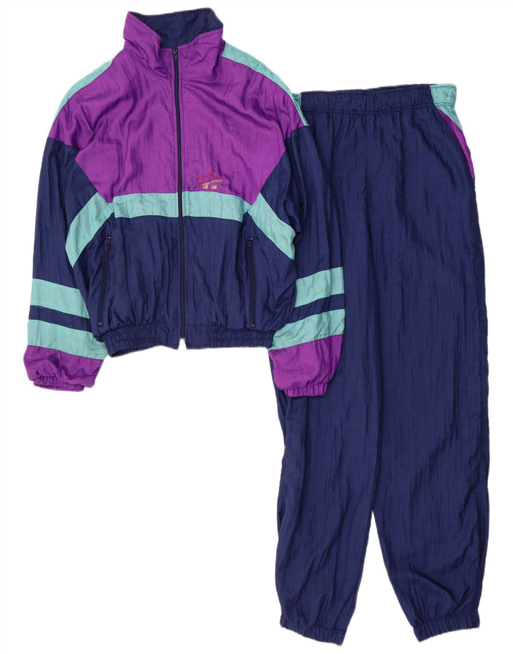 Mash Womens Oversized fuld træningsdragt UK 10 Small Navy Blue Colourblock