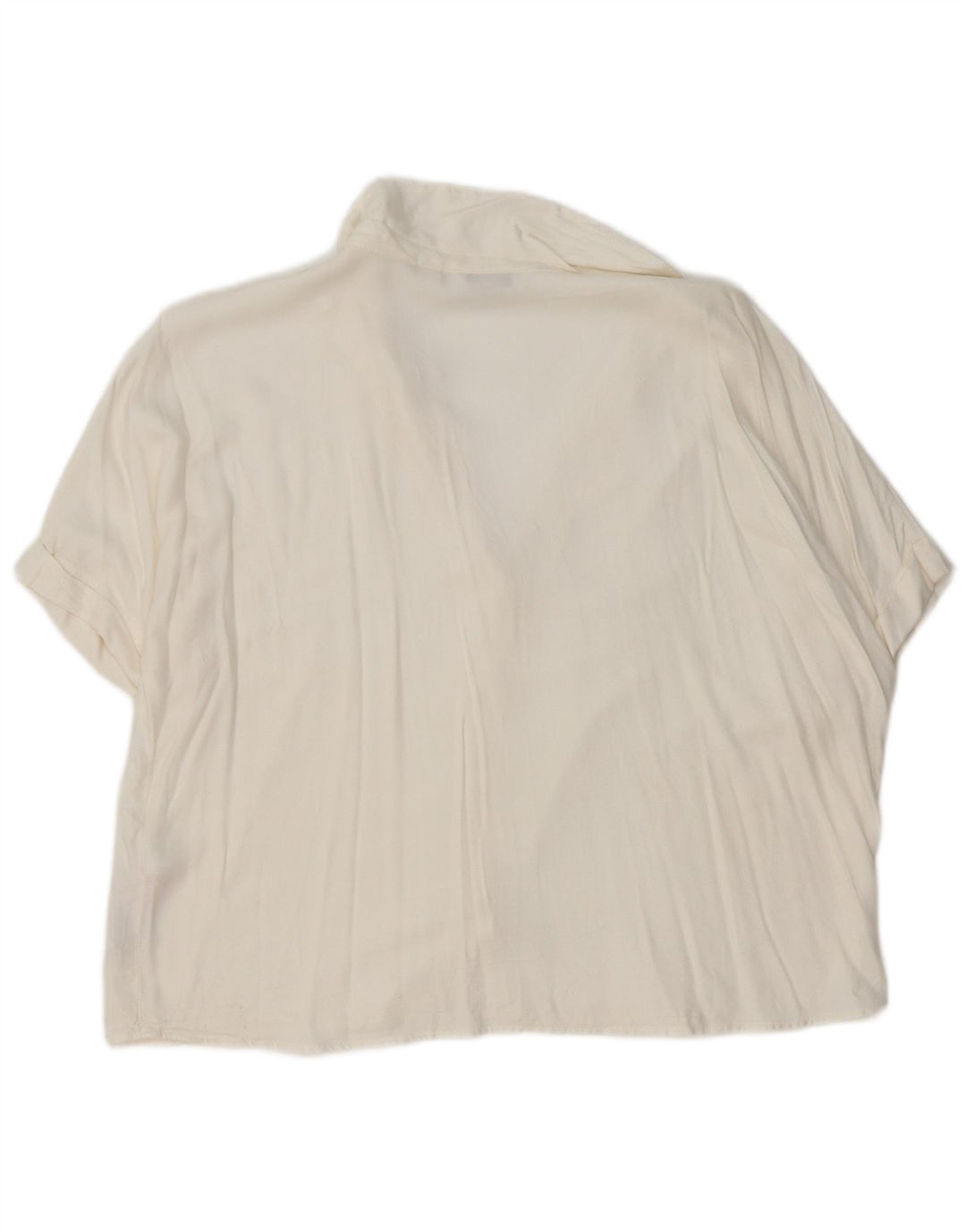 JACK WILLS Kortærmet skjortebluse til kvinder UK 12 Medium White Viscose