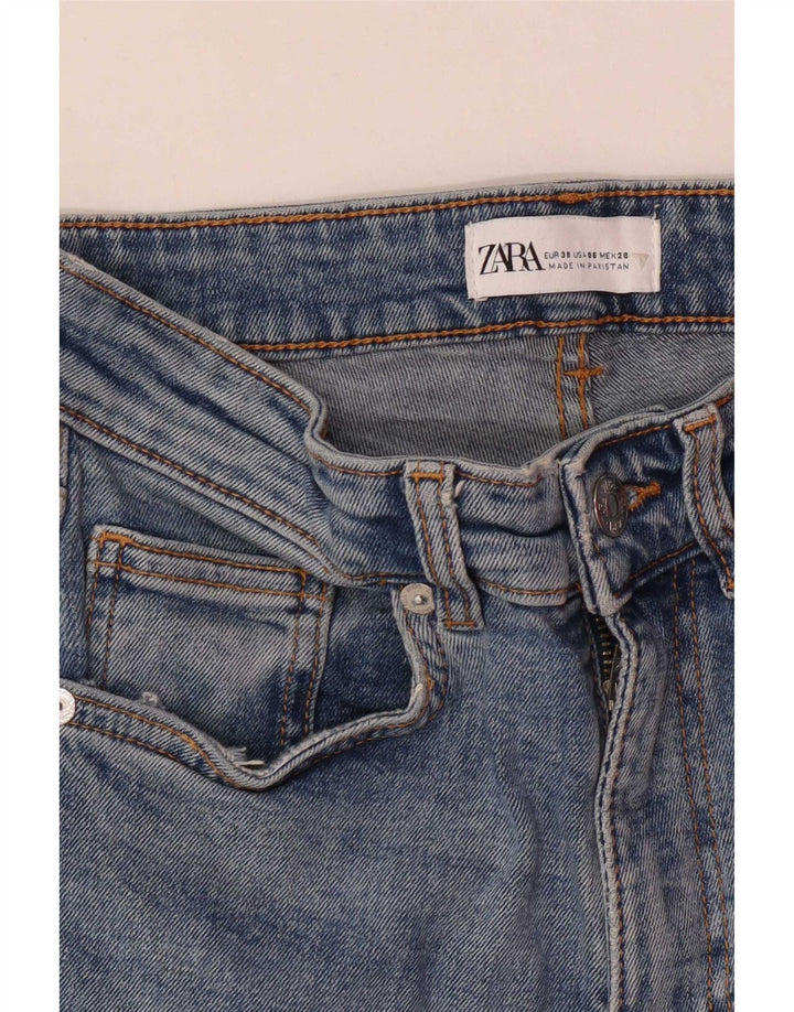 Zara Womens High Rise Flared Jeans EU 38 Small W28 L26 Blue