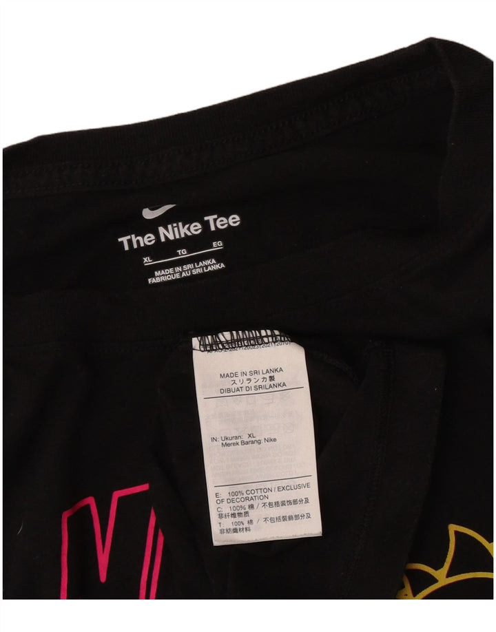 Nike grafisk T-shirt top til mænd XL sort bomuld