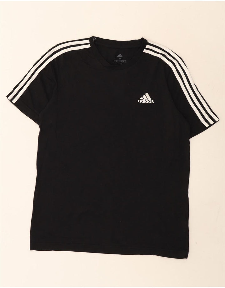 Adidas Herre T-Shirt Top Medium Sort Bomuld