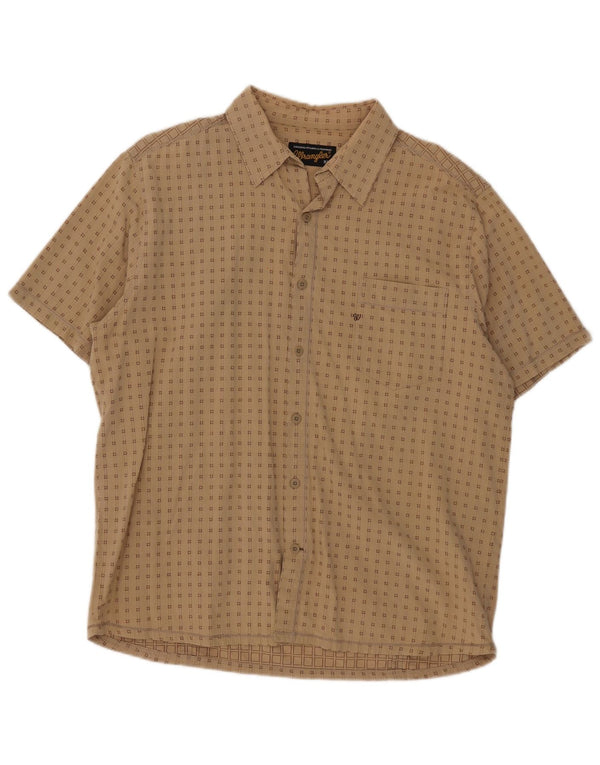 Wrangler Kortærmet Herreskjorte XL Beige Geometrisk Bomuld