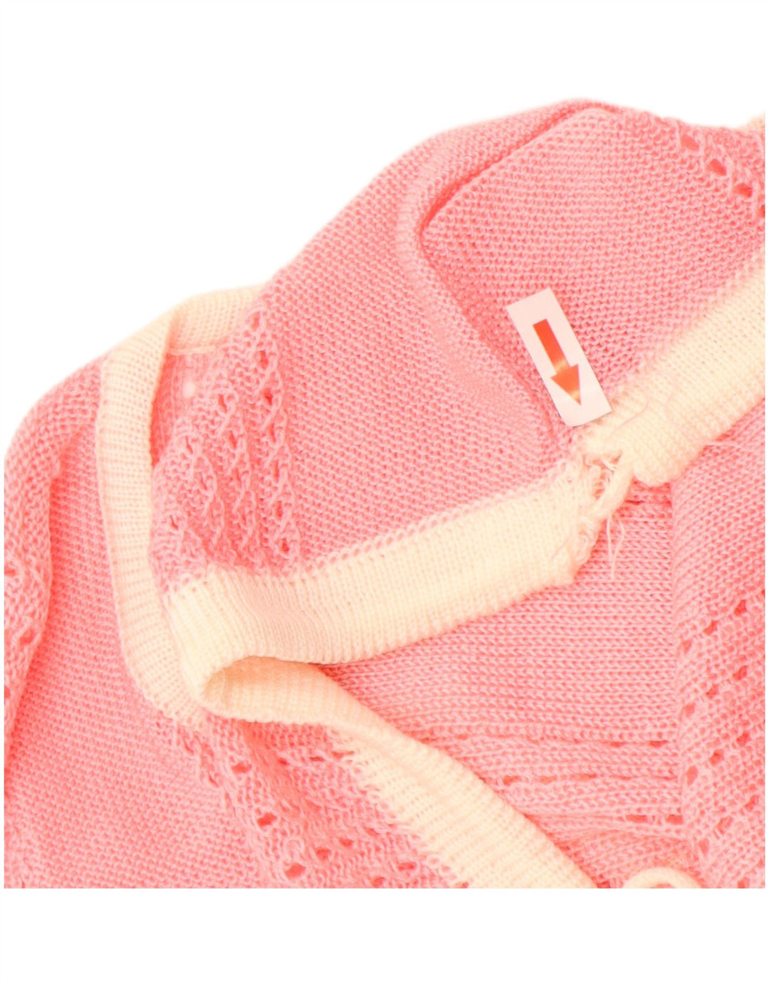 Vintage Dame V-hals sweater UK 14 Medium Pink