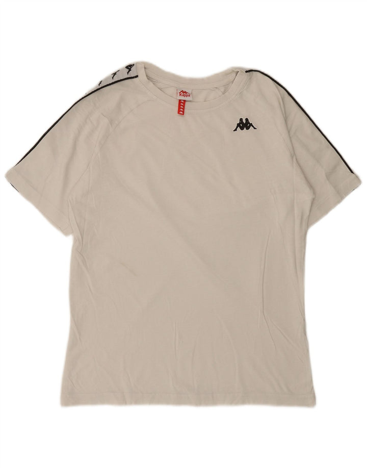 Kappa Herre Grafisk T-Shirt Top Lille Hvid
