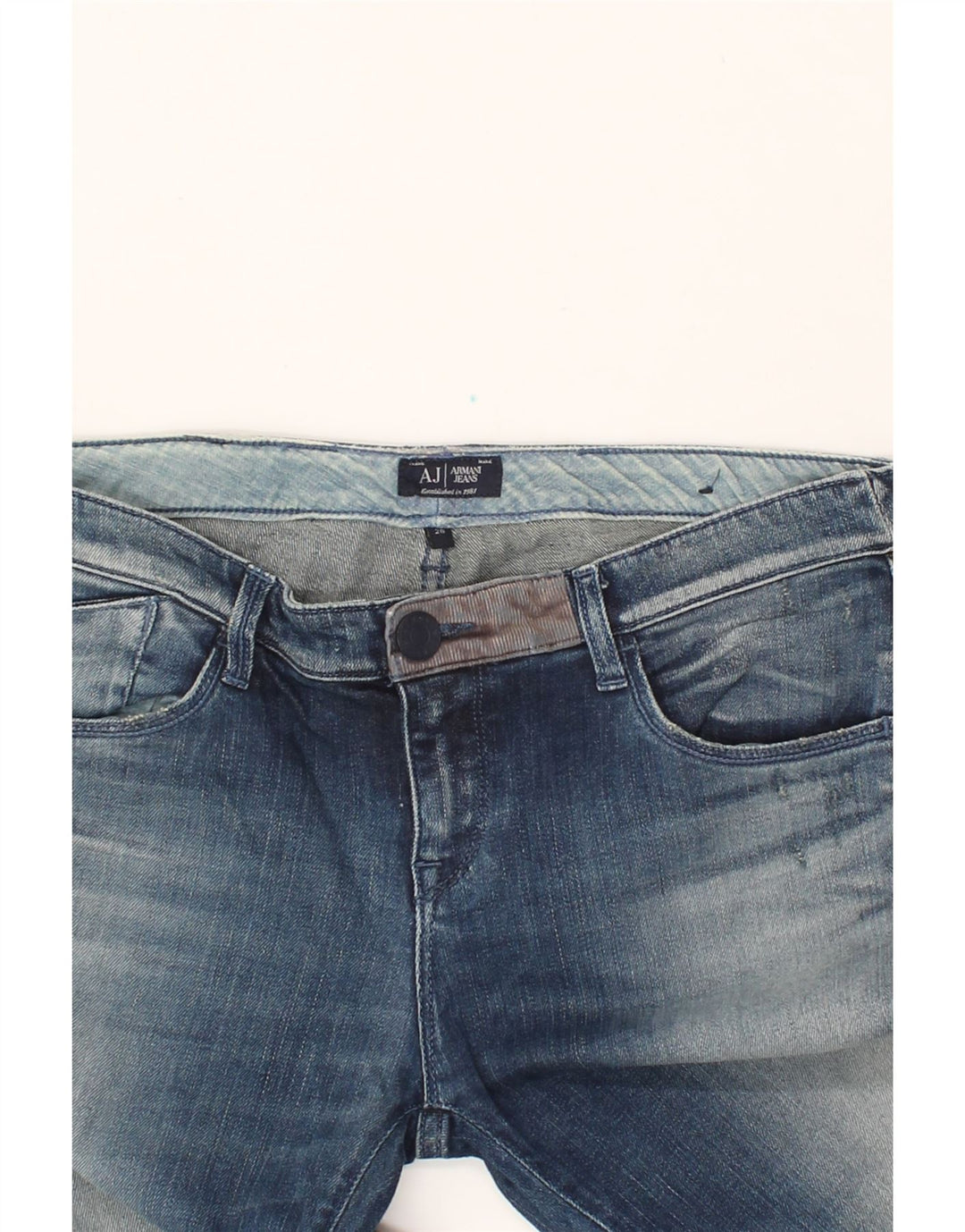 ARMANI Womens Skinny Jeans W28 L31 Blue Cotton Vintage Armani and Second-Hand Armani from Messina Hembry 